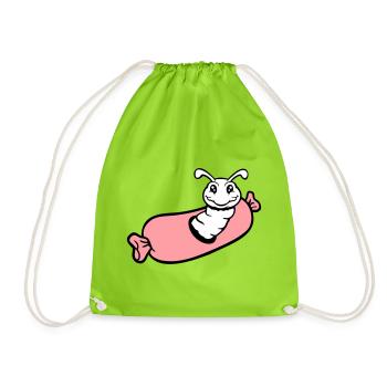 trou de chenille saucisse saucisses grill faim manger - Sac de sport léger - vert néon - Devant