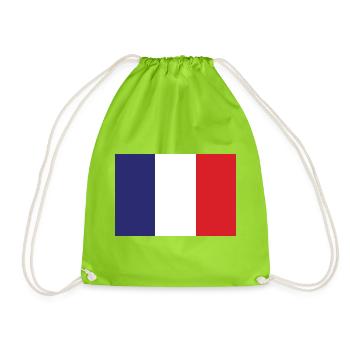 Frankreich Flagge - Turnbeutel - Neongrün - Vorne