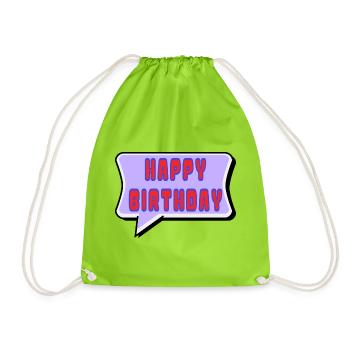 HAPPY BIRTHDAY - Drawstring Bag - neon green - Front