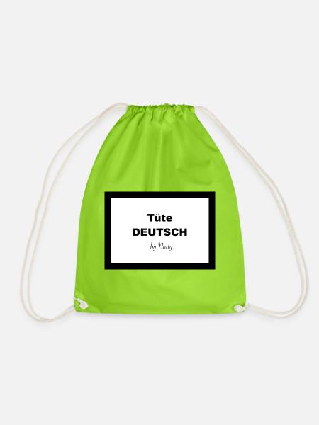 Tüte DEUTSCH - Turnbeutel - Neongrün