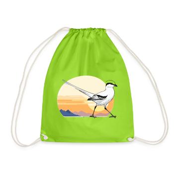 Vogel im Sonnenaufgang - Turnbeutel - Neongrün - Vorne
