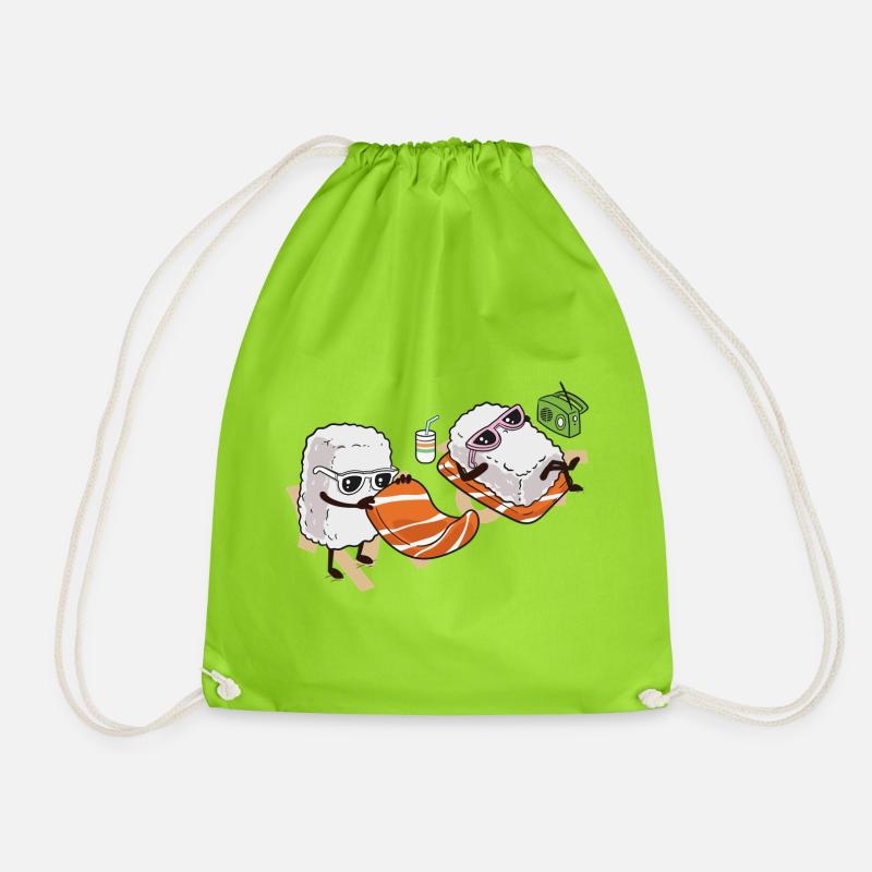 Sommer-Sushi - Turnbeutel - Neongrün