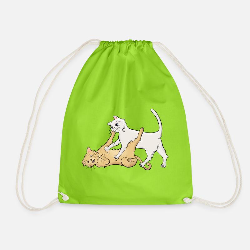 Chat-touille - Sac de sport léger - vert néon