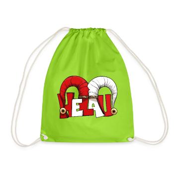 Narrenkappe Karneval Fasching Joker Helau Gruß  - Turnbeutel - Neongrün - Vorne