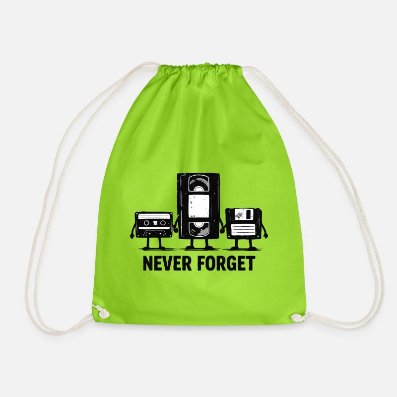 Never Forget Retro Tech - Turnbeutel - Neongrün
