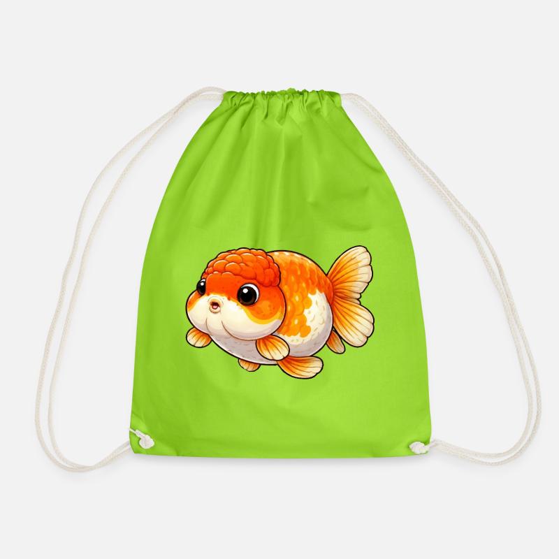 Ranchu Lover Orange / White Edition - Turnbeutel - Neongrün