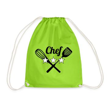 Chef - Kitchen - Cook - Drawstring Bag - neon green - Front