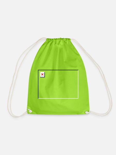 Missing Image – File Not Found Landscape - Drawstring Bag - neon green