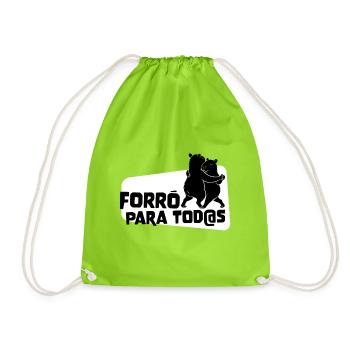 Forro para Todos – Tanzende Capybaras - Turnbeutel - Neongrün - Vorne