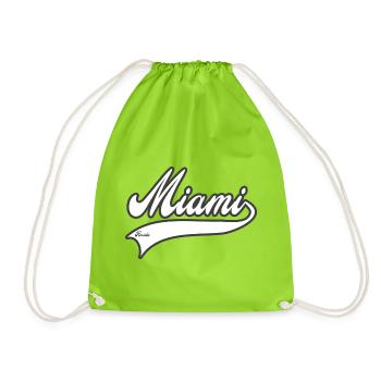 Miami Florida typographie style baseball college - Sac de sport léger - vert néon - Devant