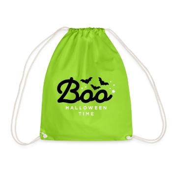 Spooky Silhouette Halloween Design - Drawstring Bag - neon green - Front