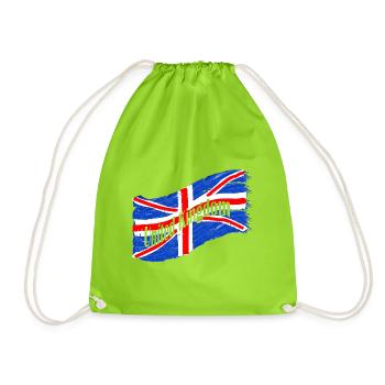 England Flag - Drawstring Bag - neon green - Front