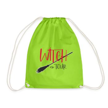 Logo de la Sorcière en tournée - Sac de sport léger - vert néon - Devant