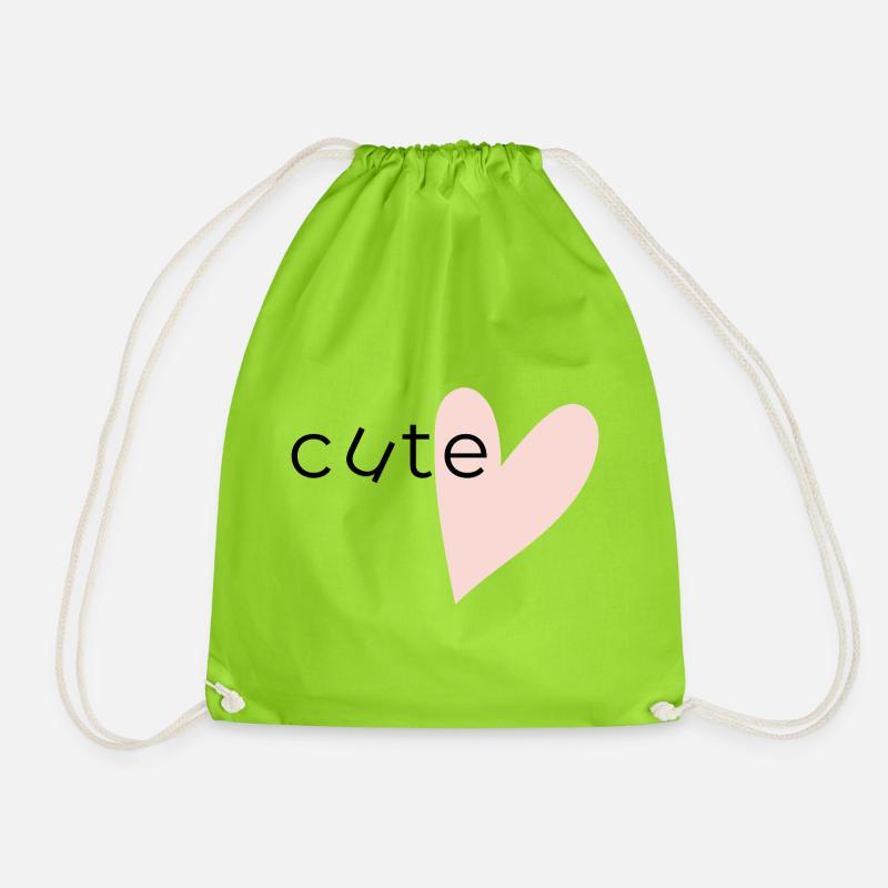 E-Herz Minimal - Cute - Turnbeutel - Neongrün