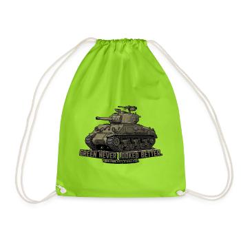 Sherman Tank – Green Never Looked Better | RCCX - Drawstring Bag - neon green - Front