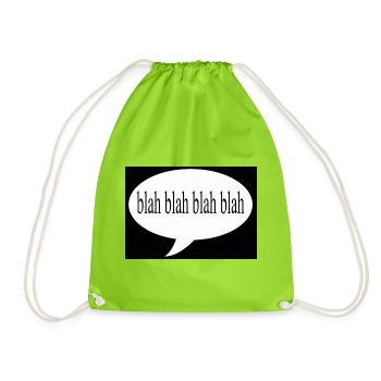 Blah Blah Blah - Drawstring Bag - neon green - Front