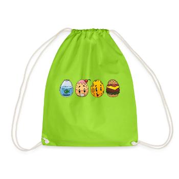 Ostereier Shirt - Turnbeutel - Neongrün - Vorne