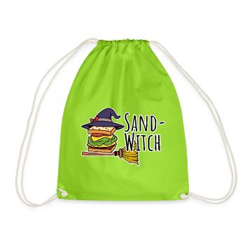 La sorcière est une sorcière des sables, du pain des sorcières d’Halloween ! - Sac de sport léger - vert néon - Devant
