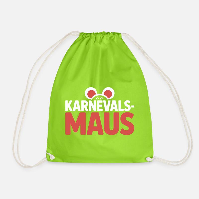 Karnevalsmaus Karneval Köln Kölner Karnevals Maus - Turnbeutel - Neongrün