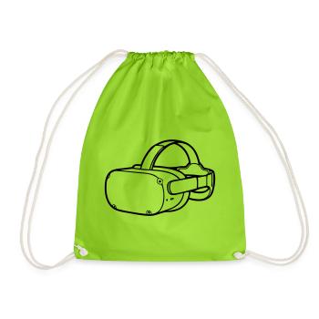 VR Brille Headset Grafik - Turnbeutel - Neongrün - Vorne