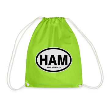 HAM Hamm Westfalen - Turnbeutel - Neongrün - Vorne