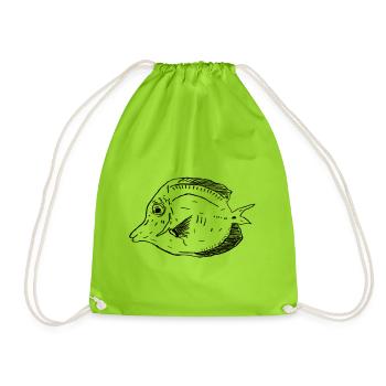 gelber Segelflossendoktorfisch schwarz - Turnbeutel - Neongrün - Vorne