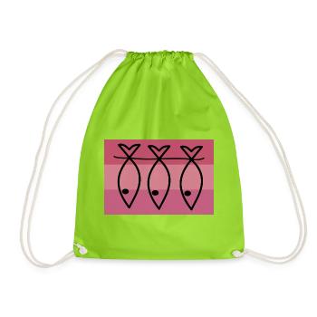 SARDINE. FISH. APRIL FOOL. EASTER. SEA - Drawstring Bag - neon green - Front