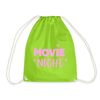 Pink Cinema Night - Drawstring Bag - neon green - Front