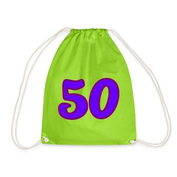 50. 50 ANS. 50e ANNIVERSAIRE. ANNIVERSAIRE 50 ANS. - Sac de sport léger - vert néon - Devant