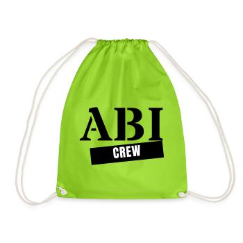 Abi Crew - Abitur Abschluss Jahrgang Abifahrt - Turnbeutel - Neongrün - Vorne