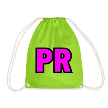 PR Initialen Block Logo - Turnbeutel - Neongrün - Vorne