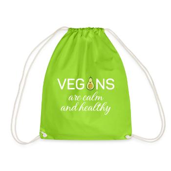 Les végétaliens sont calmes et en bonne santé - Sac de sport léger - vert néon - Devant