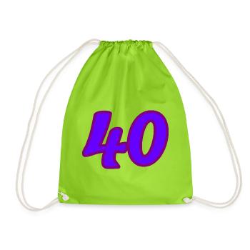 40. 40 ANS. 40e ANNIVERSAIRE. ANNIVERSAIRE 40 ANS. - Sac de sport léger - vert néon - Devant