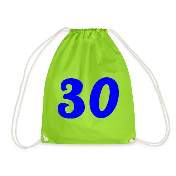 30. 30 YEARS. 30th ANNIVERSARY. 30 YEARS ANNIVERSARY. - Drawstring Bag - neon green - Front