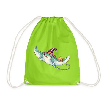 Mantarochen mit Muschelhexenhut - Turnbeutel - Neongrün - Vorne
