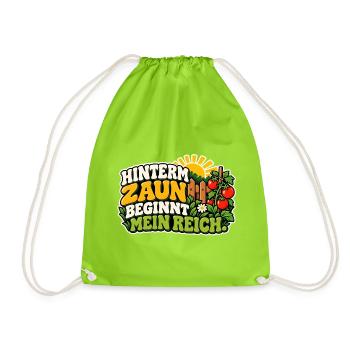 Hinterm Zaun beginnt mein Reich - Turnbeutel - Neongrün - Vorne