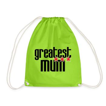 Best Mom - Mother's Day - Drawstring Bag - neon green - Front