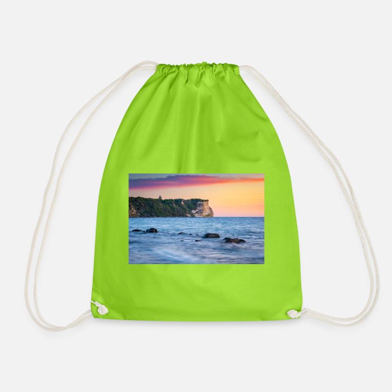 Sunrise at Cape Arkona - Drawstring Bag - neon green