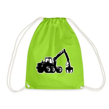 Harvester Silhouette - Drawstring Bag - neon green - Front