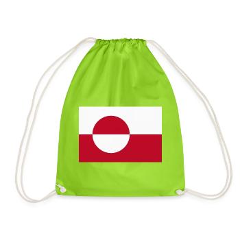 Greenland Flag - Greenlandic Flag - Drawstring Bag - neon green - Front
