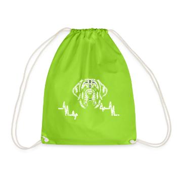 Bernhardiner Hund - Forgets Its Size Daily - Hunde - Turnbeutel - Neongrün - Vorne