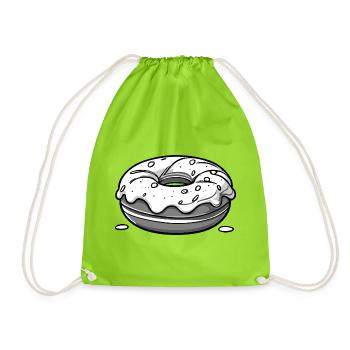 Donut - black - Turnbeutel - Neongrün - Vorne
