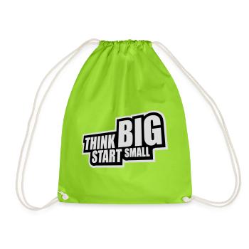 Pensez Grand, Commence, Petit, Motivation, Mentalité, Évolution. - Sac de sport léger - vert néon - Devant