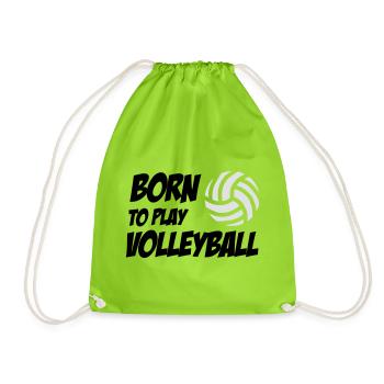 Born to play Volleyball - Drawstring Bag - neon green - Front