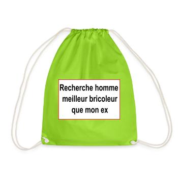 cherche homme - Sac de sport léger - vert néon - Devant