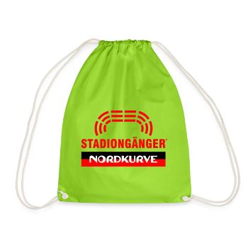 Nordkurve Stadiongänger I Fußball Fan - Turnbeutel - Neongrün - Vorne