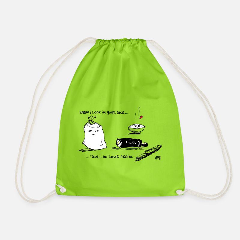 Roll in Love 2 - Drawstring Bag - neon green