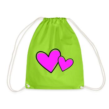 Coeurs Symbole Amour - Sac de sport léger - vert néon - Devant