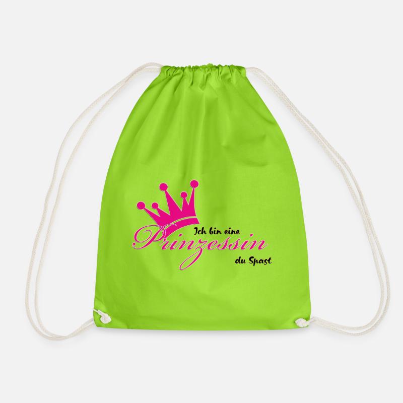 Ich bin eine Prinzessin - Turnbeutel - Neongrün