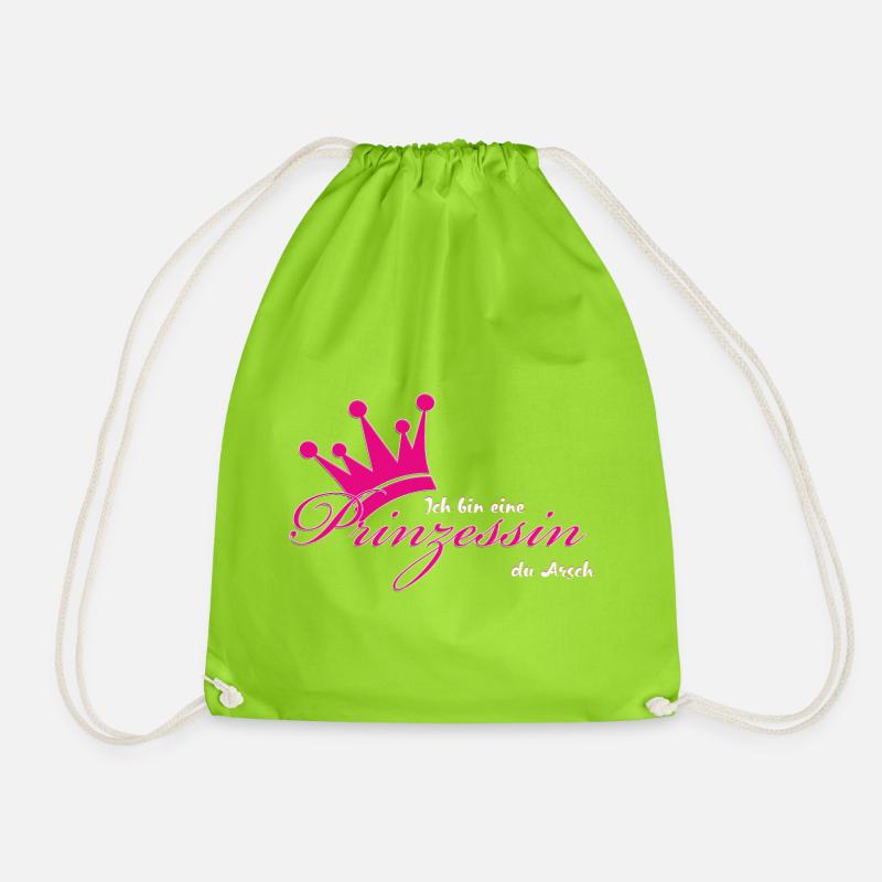 I'm a princess - Drawstring Bag - neon green